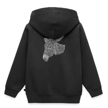 Esel Kopf Esel Halter Muli Besitzer Langohr - Kinder Premium Organic Hoodie - Schwarz - Hinten - AI Model Kid Male (0cm)