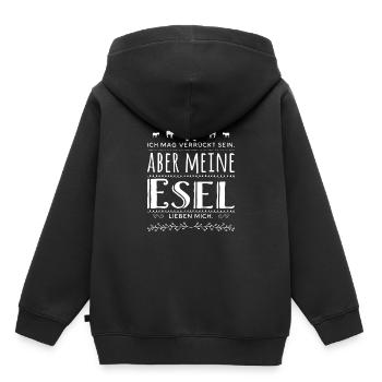 Witziger Spruch Esel Maultier Muli Geschenk - Kinder Premium Organic Hoodie - Schwarz - Hinten - AI Model Kid Male (0cm)