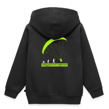 Gleitschirmfliegen Evolution - Kinder Premium Organic Hoodie - Schwarz - Hinten - AI Model Kid Male (0cm)