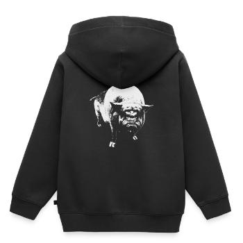 Schwein Hängebauchschwein Keiler - Kinder Premium Organic Hoodie - Schwarz - Hinten - AI Model Kid Male (0cm)