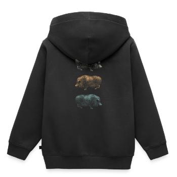 Retro Schwein Wildschwein Keiler Geschenk - Kinder Premium Organic Hoodie - Schwarz - Hinten - AI Model Kid Male (0cm)
