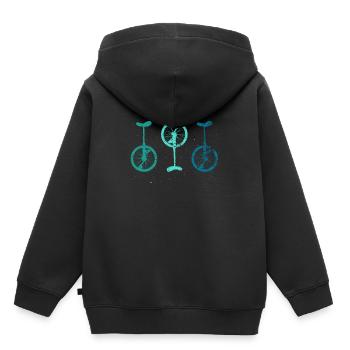 Vintage Einräder Einrad - Kinder Premium Organic Hoodie - Schwarz - Hinten - AI Model Kid Male (0cm)