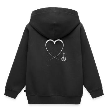 J'aime monocycle monocycle - Sweat Premium à capuche enfant bio - noir - Dos - AI Model Kid Male (0cm)