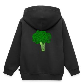 broccoli - Kids Premium Organic Hoodie - black - Back - AI Model Kid Male (0cm)