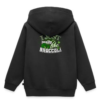 Broccoli vegetables - Kids Premium Organic Hoodie - black - Back - AI Model Kid Male (0cm)
