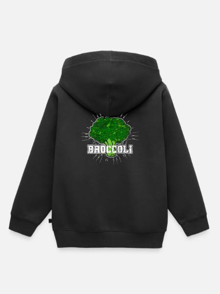 Brocoli brocoli légumes - Sweat Premium à capuche enfant bio - noir