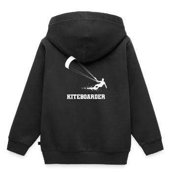 Planche de kitesurf - Sweat Premium à capuche enfant bio - noir - Dos - AI Model Kid Male (0cm)