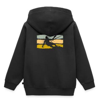 Kiteboard Kiteboarding - Kinder Premium Organic Hoodie - Schwarz - Hinten - AI Model Kid Male (0cm)