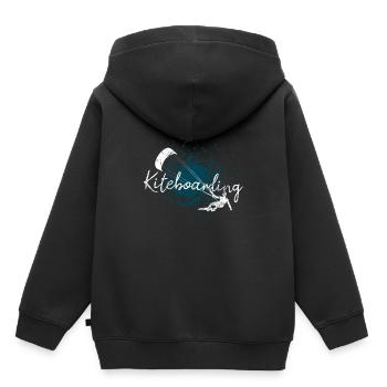 Kiteboard - Kinder Premium Organic Hoodie - Schwarz - Hinten - AI Model Kid Male (0cm)