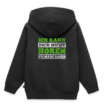 Rasenmäher Rasen Mähen - Kinder Premium Organic Hoodie - Schwarz - Hinten - AI Model Kid Male (0cm)