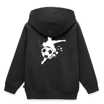 soccer féminin - Sweat Premium à capuche enfant bio - noir - Dos - AI Model Kid Male (0cm)