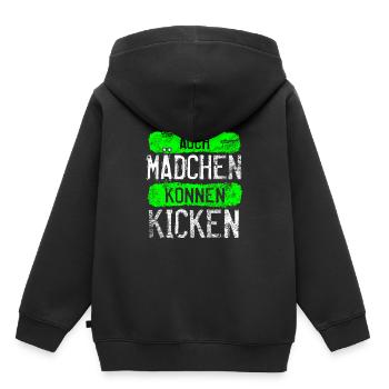 Lustiges Frauenfußball Mädchenpower - Kinder Premium Organic Hoodie - Schwarz - Hinten - AI Model Kid Male (0cm)