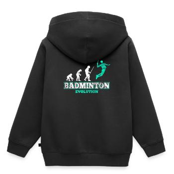 Badminton Badmintonspieler - Kinder Premium Organic Hoodie - Schwarz - Hinten - AI Model Kid Male (0cm)