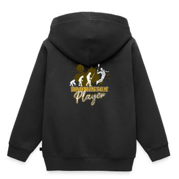 Cooles Badminton - Kinder Premium Organic Hoodie - Schwarz - Hinten - AI Model Kid Male (0cm)