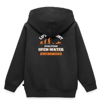 Schwimmer Schwimmen - Kinder Premium Organic Hoodie - Schwarz - Hinten - AI Model Kid Male (0cm)