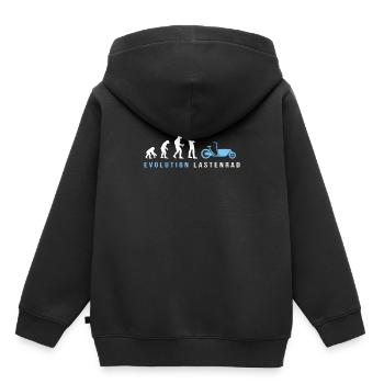Coursier vélo - Sweat Premium à capuche enfant bio - noir - Dos - AI Model Kid Male (0cm)