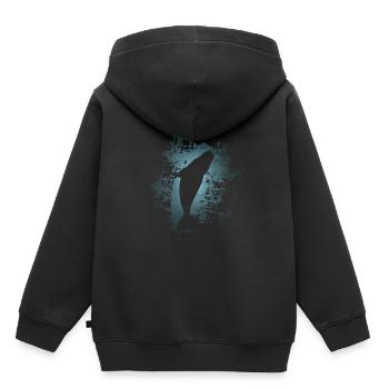 Aileron de cachalot sous l'eau - Sweat Premium à capuche enfant bio - noir - Dos - AI Model Kid Male (0cm)