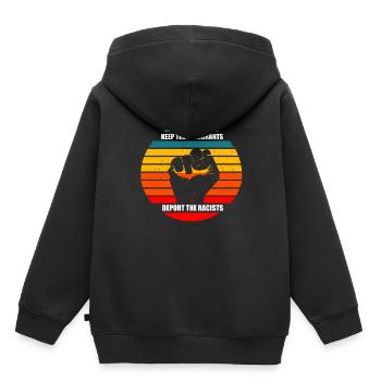 keep the immigrants deport the racists - Kids Premium Organic Hoodie - black - Back - AI Model Kid Male (0cm)
