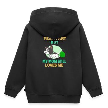 Boston Terrier, Boston Terrier, Boston Terrier - Sweat Premium à capuche enfant bio - noir - Dos - AI Model Kid Male (0cm)