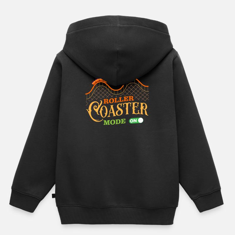 Roller coaster, roller coaster, looping - Kids Premium Organic Hoodie - black