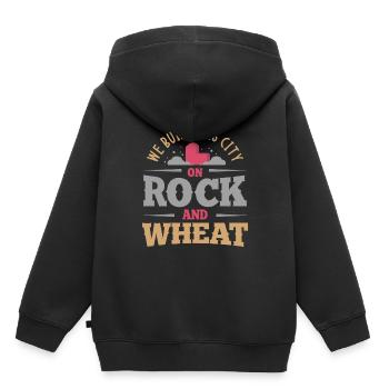 Brettspiel, Brettspiel Holz, Weizen - Kinder Premium Organic Hoodie - Schwarz - Hinten - AI Model Kid Male (0cm)
