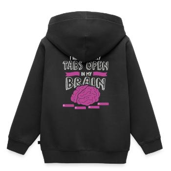 adhd, adhd Brain tabs open, Attention, - Kids Premium Organic Hoodie - black - Back - AI Model Kid Male (0cm)