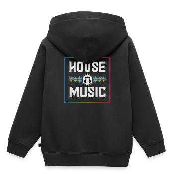 House music, House music Party, Rave, - Sweat Premium à capuche enfant bio - noir - Dos - AI Model Kid Male (0cm)