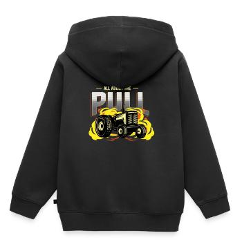 tractor pulling, tractor pulling tractor, racing, - Kids Premium Organic Hoodie - black - Back - AI Model Kid Male (0cm)