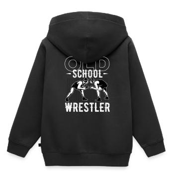 Ringen, Ringen griechisch römischer Stil, - Kinder Premium Organic Hoodie - Schwarz - Hinten - AI Model Kid Male (0cm)