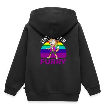 Furry, animaux à fourrure, chiens, - Sweat Premium à capuche enfant bio - noir - Dos - AI Model Kid Male (0cm)