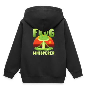 frog, frog frogs, frog emoticon, - Kids Premium Organic Hoodie - black - Back - AI Model Kid Male (0cm)