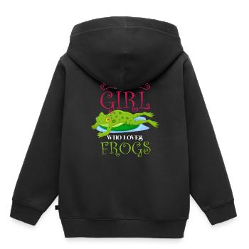 frog, frog frog lover, frog mom, - Kids Premium Organic Hoodie - black - Back - AI Model Kid Male (0cm)