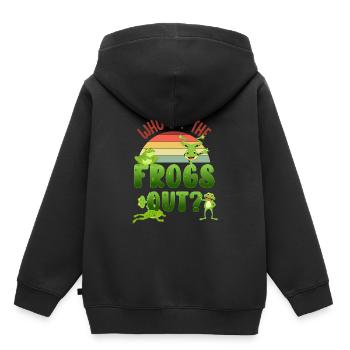 frog, frog cute frog, frog animal - Kids Premium Organic Hoodie - black - Back - AI Model Kid Male (0cm)