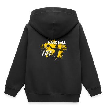 Handball Handballer - Kinder Premium Organic Hoodie - Schwarz - Hinten - AI Model Kid Male (0cm)