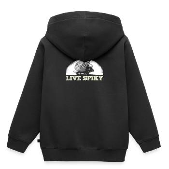 Porc-épic épic rongeur - Sweat Premium à capuche enfant bio - noir - Dos - AI Model Kid Male (0cm)