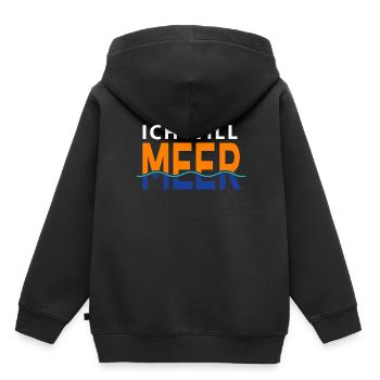 Ich will meer - Kinder Premium Organic Hoodie - Schwarz - Hinten - AI Model Kid Male (0cm)