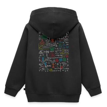 Mathematisches Blatt Lustiger Mathelehrer - Kinder Premium Organic Hoodie - Schwarz - Hinten - AI Model Kid Male (0cm)