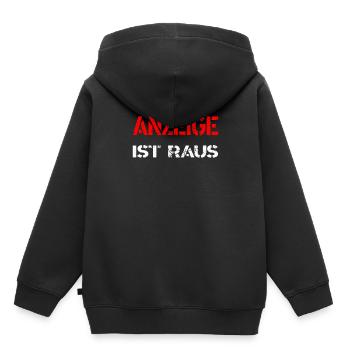 Anzeige ist raus - Kinder Premium Organic Hoodie - Schwarz - Hinten - AI Model Kid Male (0cm)