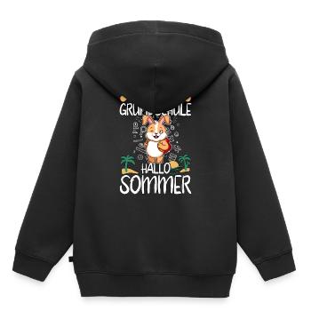 Goodbye Grundschule Hallo Sommer Grundschüler - Kinder Premium Organic Hoodie - Schwarz - Hinten - AI Model Kid Male (0cm)
