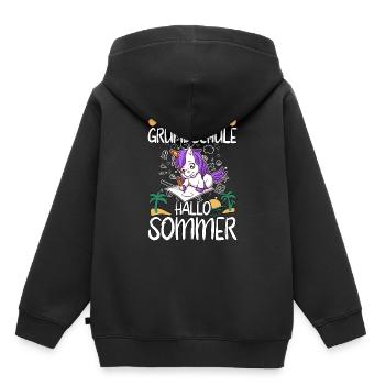Goodbye Grundschule Hallo Sommer Grundschüler - Kinder Premium Organic Hoodie - Schwarz - Hinten - AI Model Kid Male (0cm)