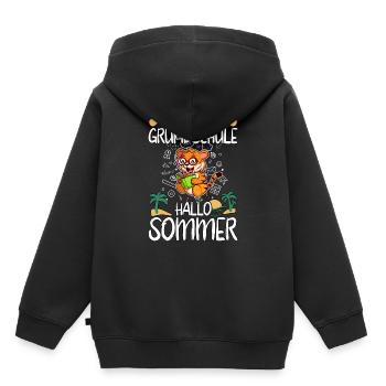 Goodbye Grundschule Hallo Sommer Grundschüler - Kinder Premium Organic Hoodie - Schwarz - Hinten - AI Model Kid Male (0cm)