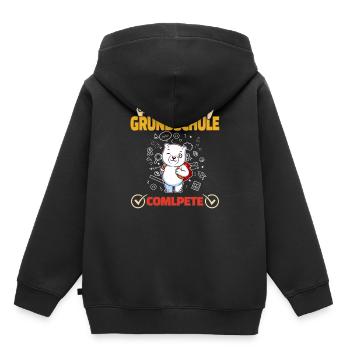 Level Grundschule Complete Gaming Gamer 5. Klasse - Kinder Premium Organic Hoodie - Schwarz - Hinten - AI Model Kid Male (0cm)