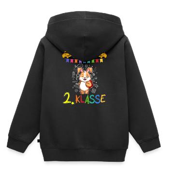 Team 2. Klasse Grundschüler Zweitklässler Schule - Kinder Premium Organic Hoodie - Schwarz - Hinten - AI Model Kid Male (0cm)