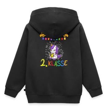 Team 2. Klasse Grundschüler Zweitklässler Schule - Kinder Premium Organic Hoodie - Schwarz - Hinten - AI Model Kid Male (0cm)