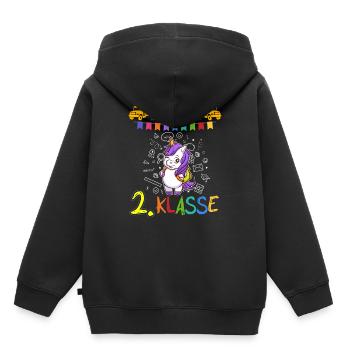 Team 2. Klasse Grundschüler Zweitklässler Schule - Kinder Premium Organic Hoodie - Schwarz - Hinten - AI Model Kid Male (0cm)