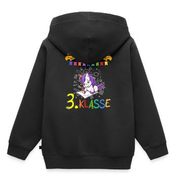 Team 3. Klasse Grundschule Drittklässler Schule - Kinder Premium Organic Hoodie - Schwarz - Hinten - AI Model Kid Male (0cm)