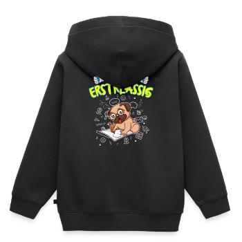 Ich Bin Erstklassig Einschulung Grundschule - Kinder Premium Organic Hoodie - Schwarz - Hinten - AI Model Kid Male (0cm)