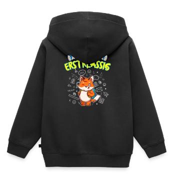Ich Bin Erstklassig Einschulung Grundschule - Kinder Premium Organic Hoodie - Schwarz - Hinten - AI Model Kid Male (0cm)