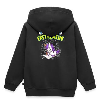 Ich Bin Erstklassig Einschulung Grundschule - Kinder Premium Organic Hoodie - Schwarz - Hinten - AI Model Kid Male (0cm)