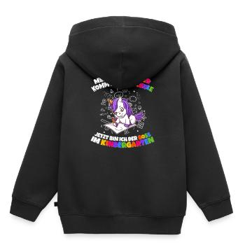 Meine Schwester Einschulung Boss Im Kindergarten - Kinder Premium Organic Hoodie - Schwarz - Hinten - AI Model Kid Male (0cm)